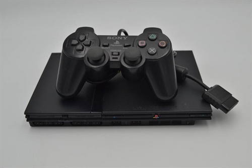 Playstation 2 - Slim - Sort - Konsol - SNR AC5216490 (B Grade) (Genbrug)
